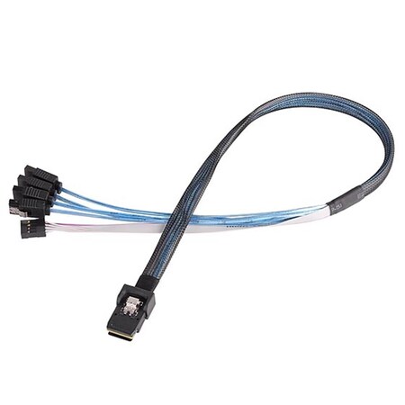 Silverstone 36 Pin Mini SAS SFF-8087 to SATA 7 Pin Sideband Cable - 0.5m CPS03-RE